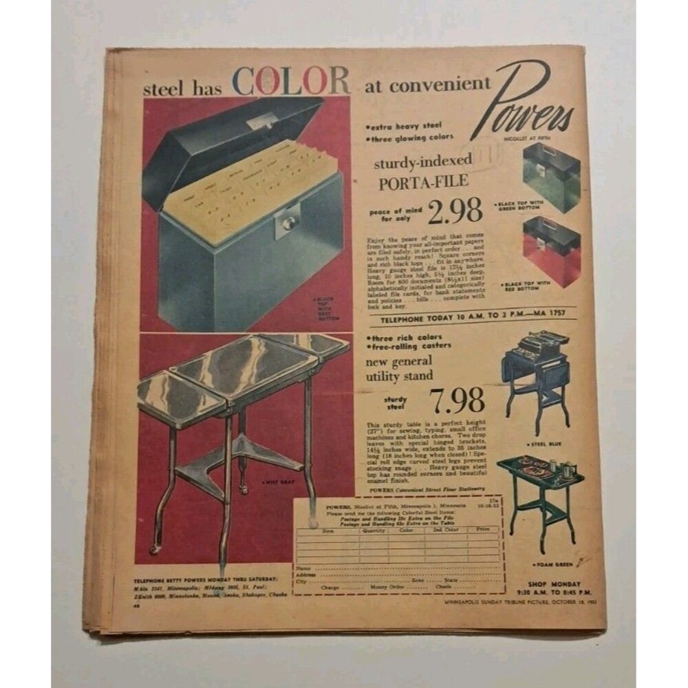 Picture Roto Magazine Minneapolis Sunday Tribune 10/18/1953 Soo Line Land Ad - Picture 12 of 12